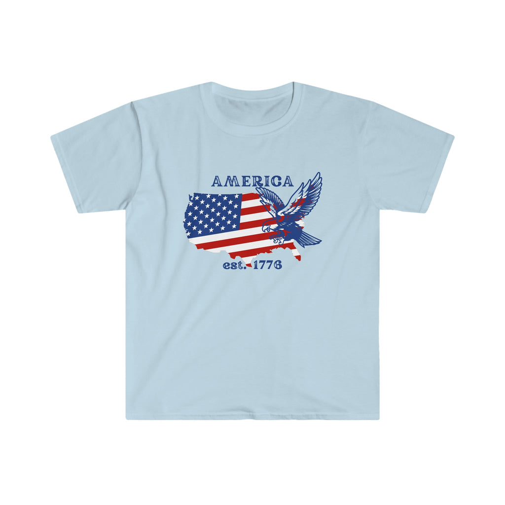 4th of July US Independence Day T - Shirt ( US Map - America Flag - Eagle) - reallyposhgifts