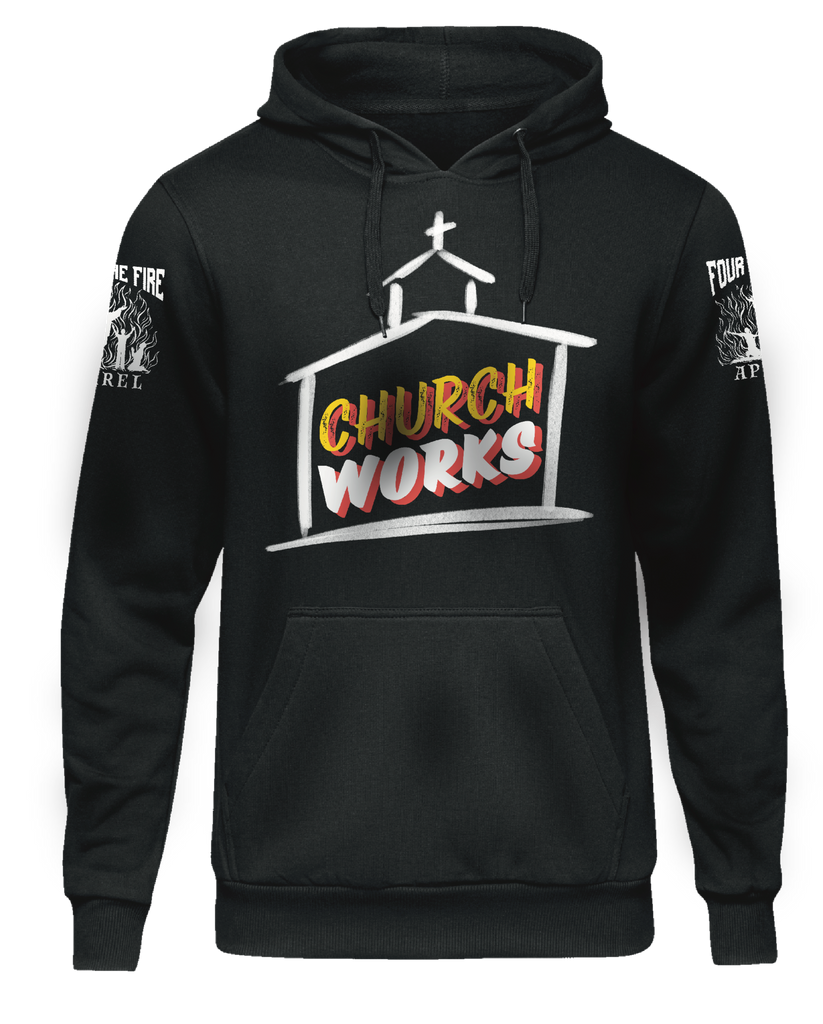 Church Works hoodie or crewneck