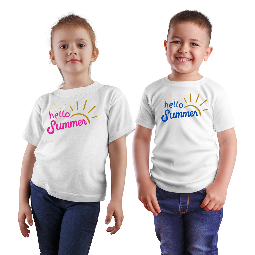 Custom Summer T Shirt For Moms, Daughters, Dads, Sons. Family Vacation Shirt. Hello Summer Premium Tee