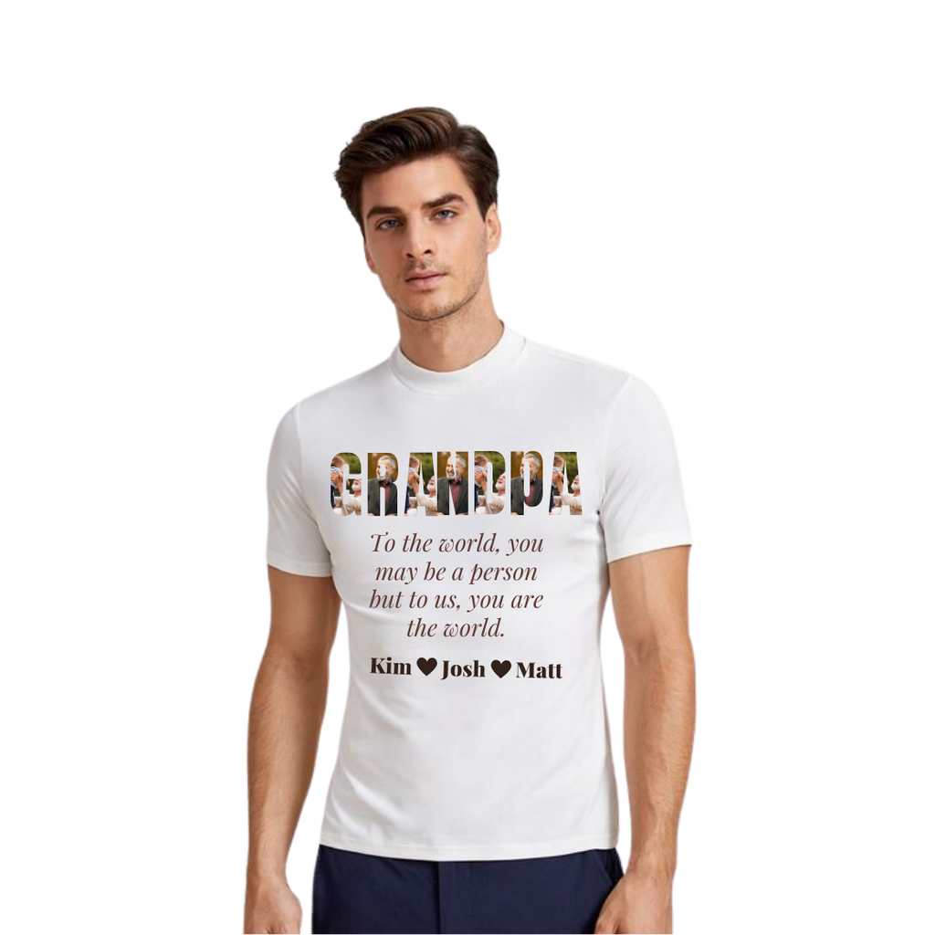 Grandpa Customized Photo T-shirt