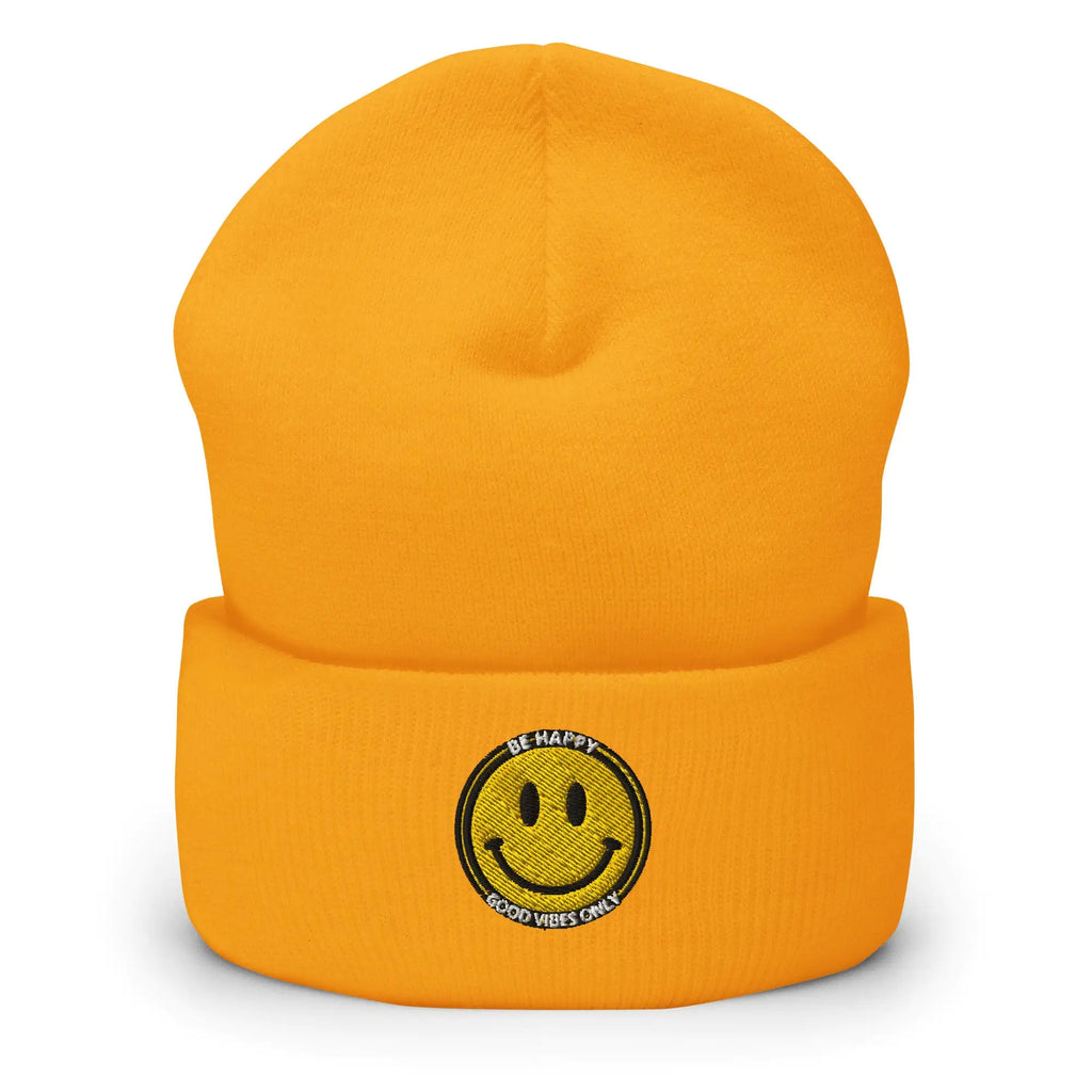 Be Happy  Embroidered Beanie