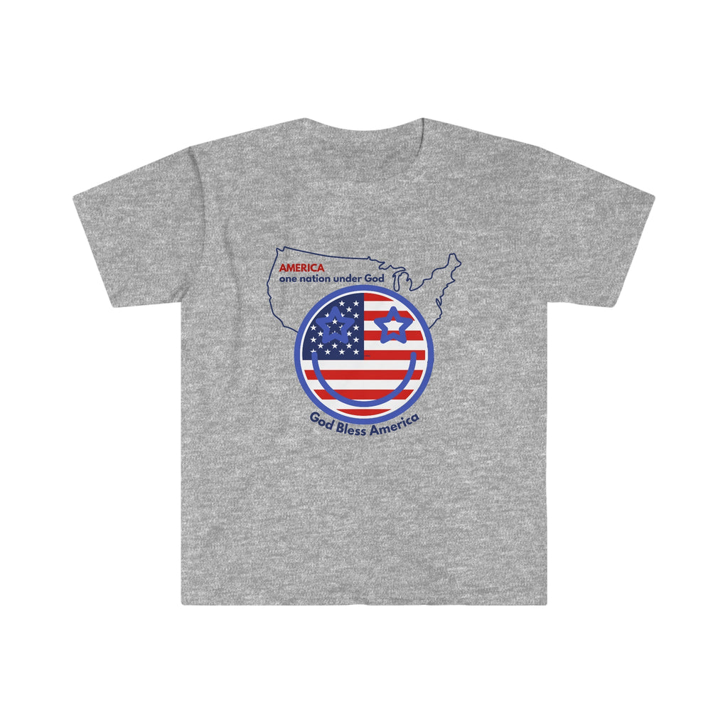 America Independence Day Unisex T - Shirt (One Nation Under God) - reallyposhgifts