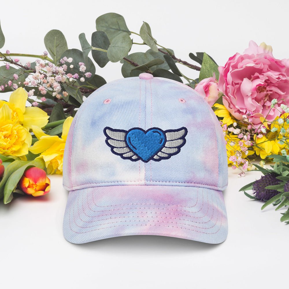 Angels Watch Me Tie Dye Hat. Unisex Headwear. 3D Embroidery Head Dress for Spring and Summer. Faith Inspiration Hat. Best Gifts for Mothers Day, Fathers Day, Graduation, Birthdays, Anniversary, Best Friends and Special Events. Made in USA - reallyposhgifts