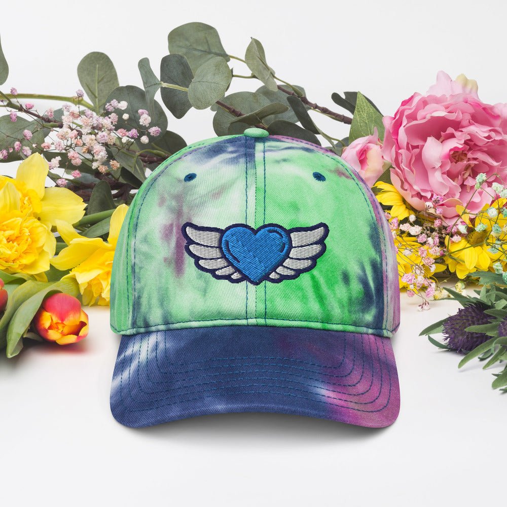 Angels Watch Me Tie Dye Hat. Unisex Headwear. 3D Embroidery Head Dress for Spring and Summer. Faith Inspiration Hat. Best Gifts for Mothers Day, Fathers Day, Graduation, Birthdays, Anniversary, Best Friends and Special Events. Made in USA - reallyposhgifts