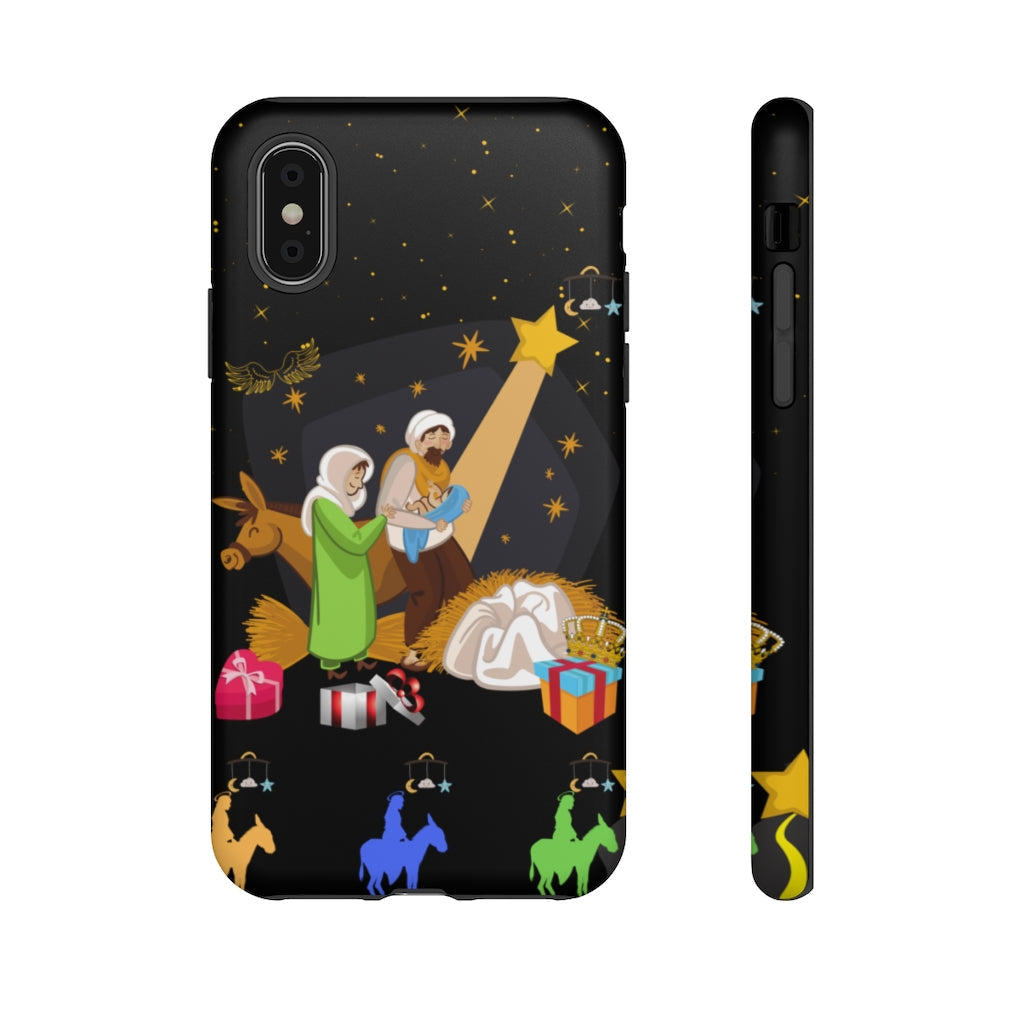 Custom Tough Cases for I Phone and Samsung. Nativity Scene Christmas Phone Back Cover. Holiday Gift for Men, Women and Children. Holy Family Design Phone Case. Christian Art i Phone Cases Gifts for All.