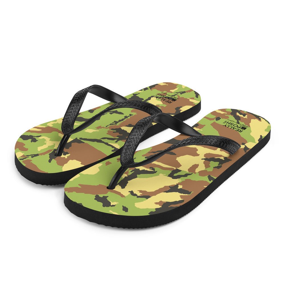 Camouflage Fabric - Lined Flip - Flops for Summer Beaches and Swimming Pools - reallyposhgifts