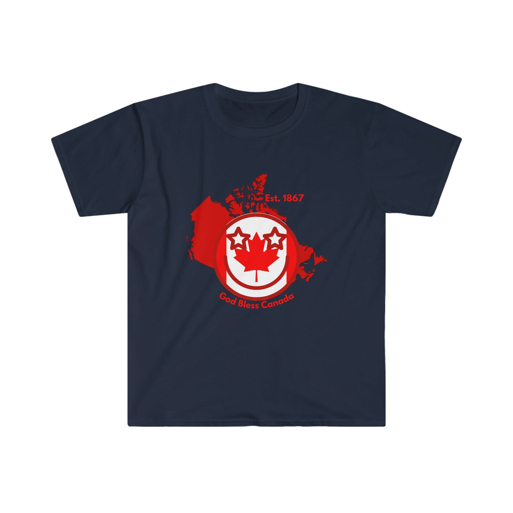 Canada Flag Happy Face Unisex T - Shirt For Patriots - reallyposhgifts