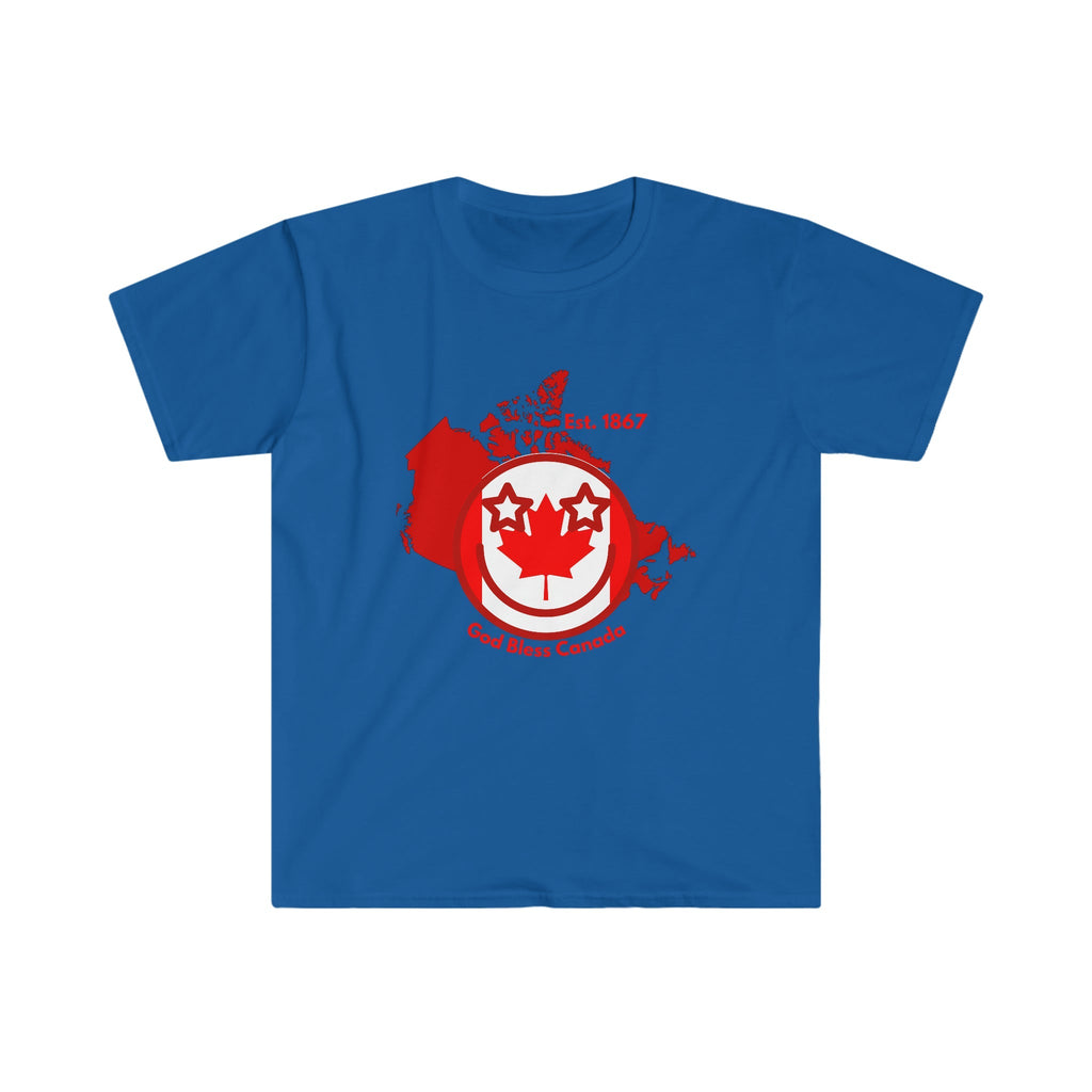 Canada Flag Happy Face Unisex T - Shirt For Patriots - reallyposhgifts