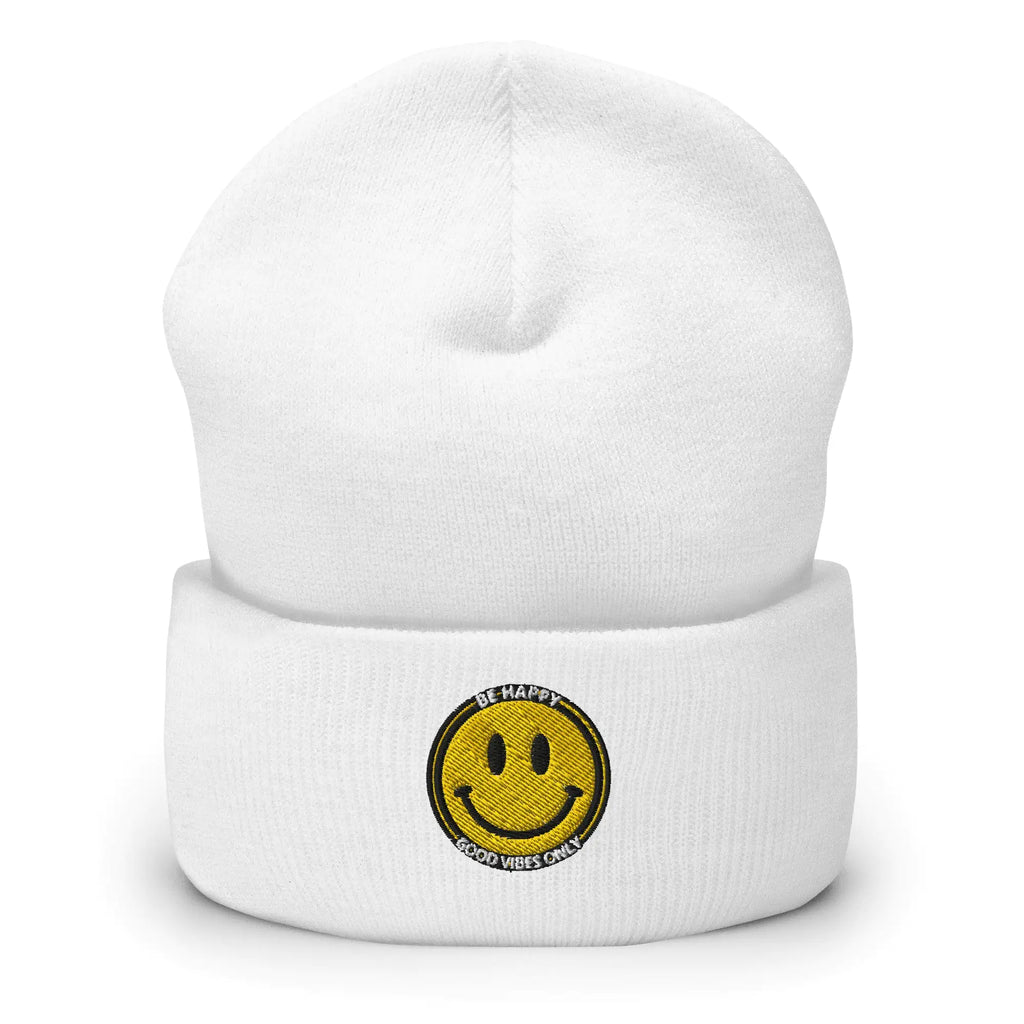 Be Happy  Embroidered Beanie