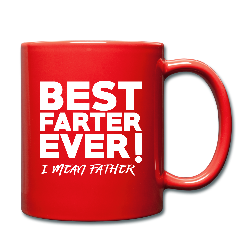 Custom Fathers Day Full Color Mug. Personalized Color Coffee Mug. - red