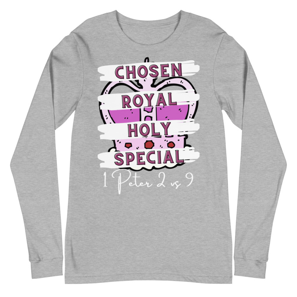 Chosen, Royal, Holy T Shirt, Christian Unisex Long Sleeve Tee