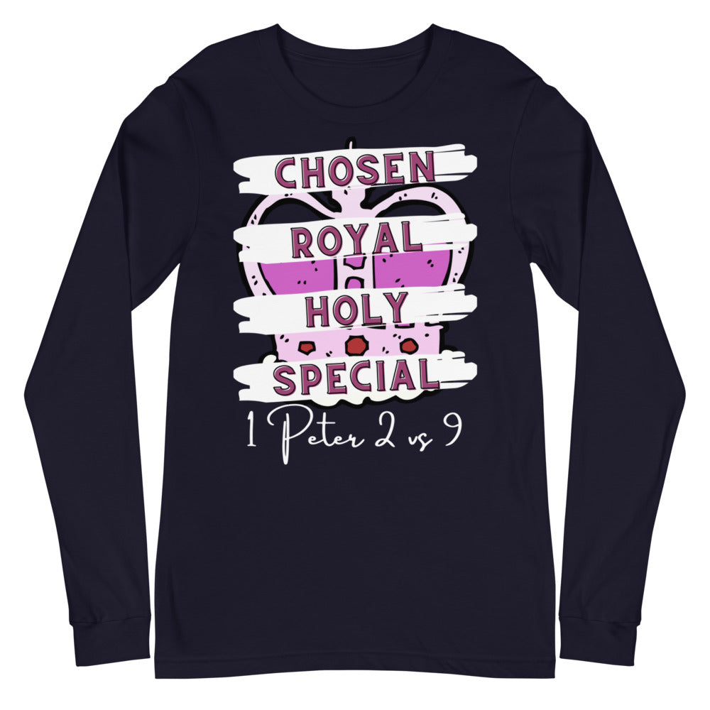 Chosen, Royal, Holy T Shirt, Christian Unisex Long Sleeve Tee